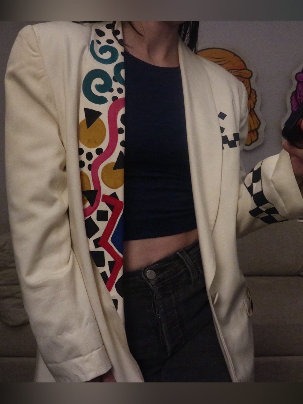 Amazing hand-painted vintage blazer
